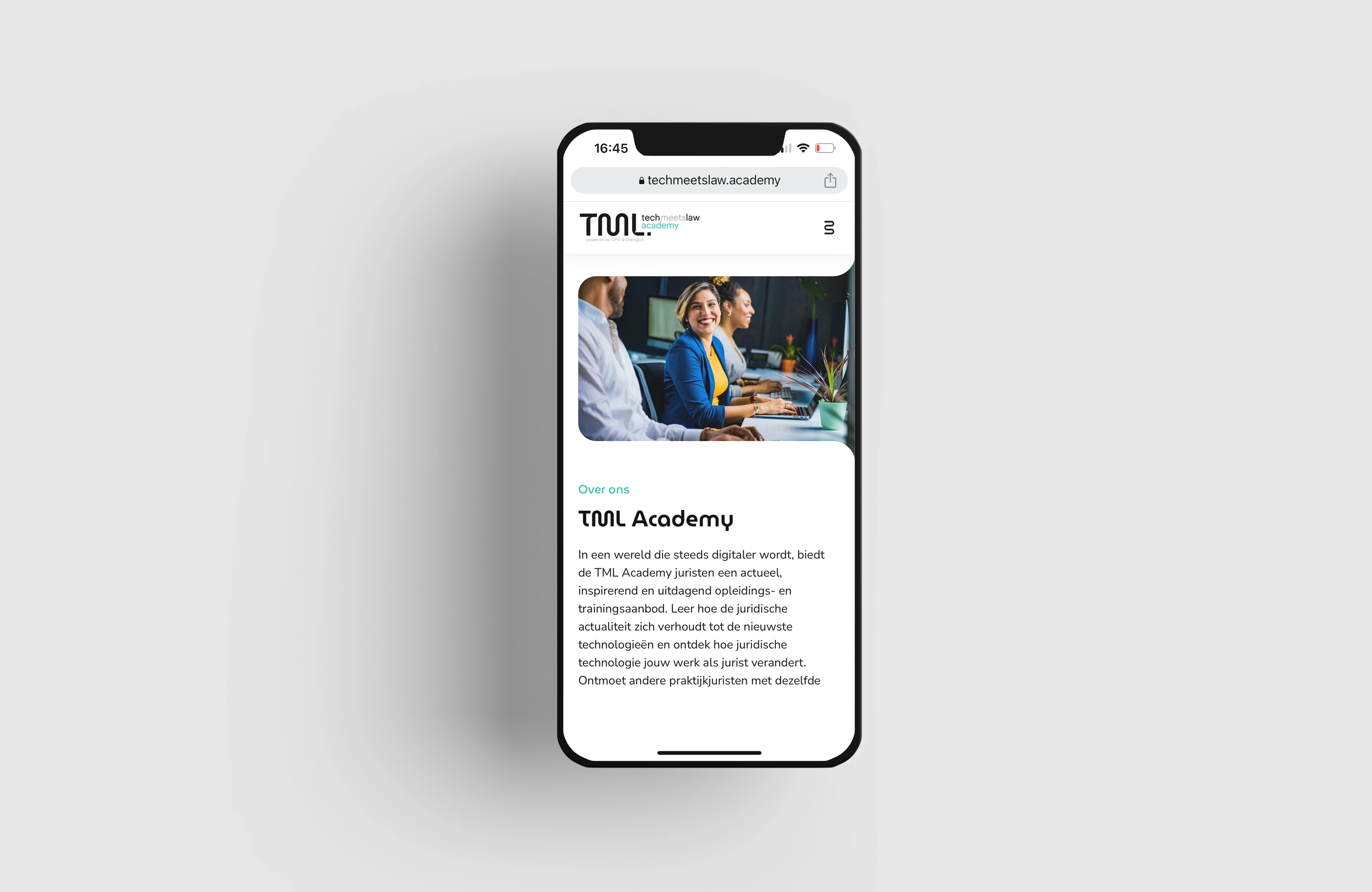 TechMeetsLaw — on iPhone mockup